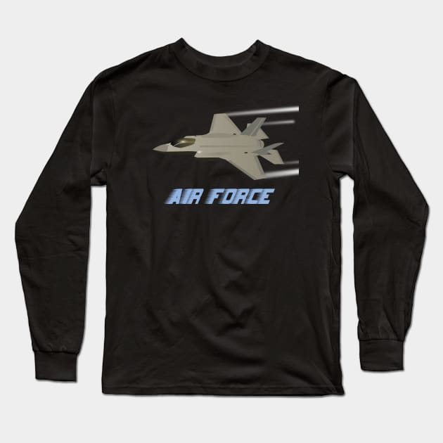 Air Force F35 Jet Fighter Long Sleeve T-Shirt by NorseTech